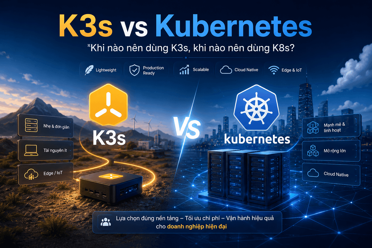 K3s so với Kubernetes: Khi nào nên dùng K3s, khi nào nên dùng K8s?